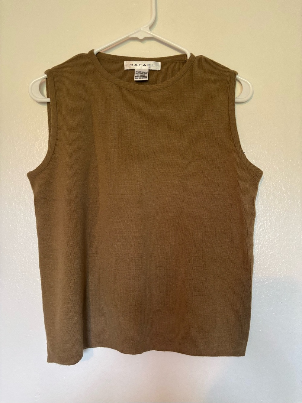 Vintage Rafael Sleeveless Knit Tank in Brown Size L